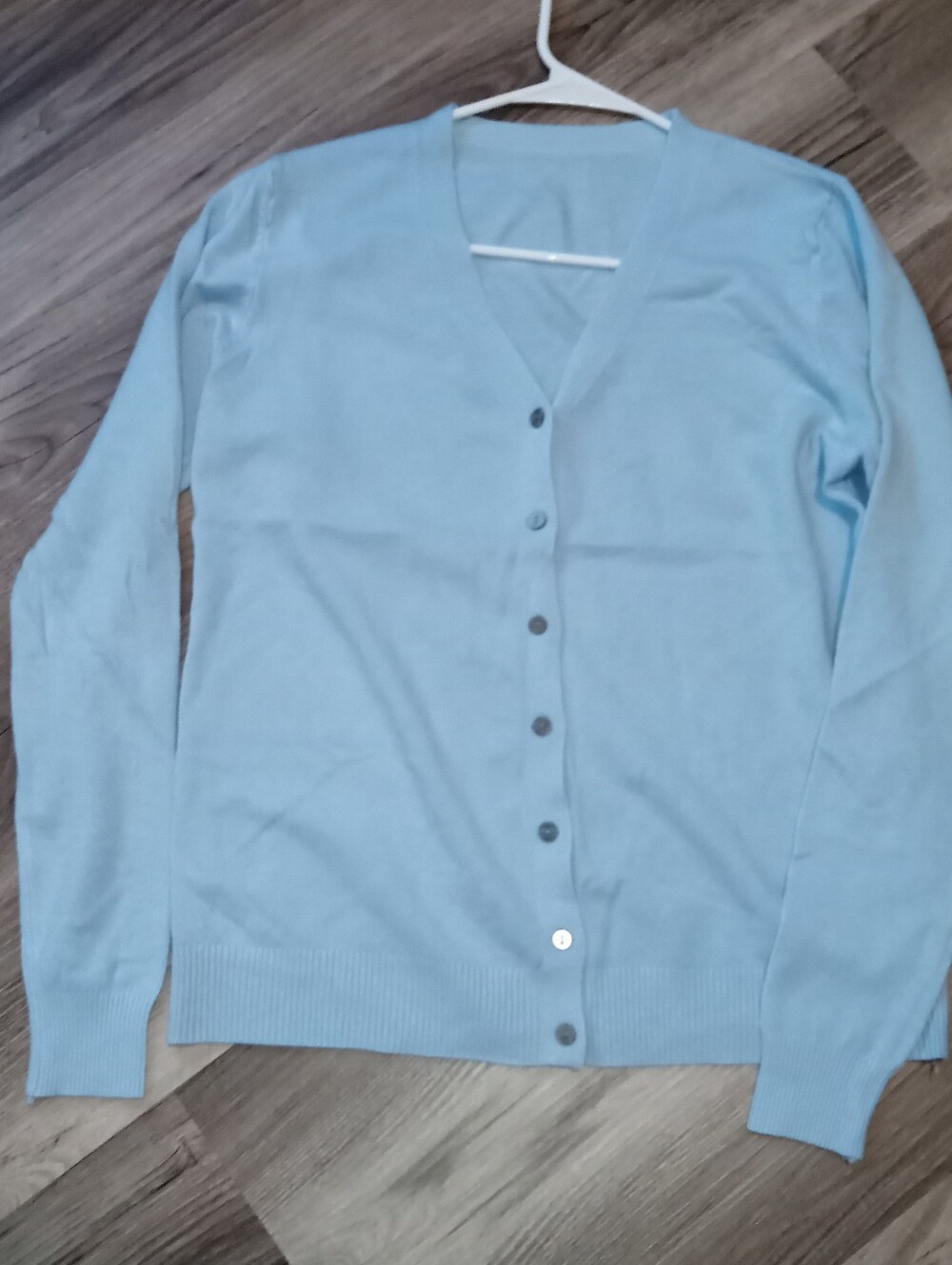 Light Blue V-Neck Women's Sweater Cardigan - Picture 1 of 2